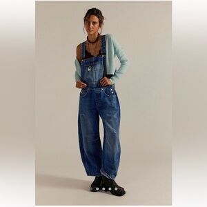 We The Free Good Luck Barrel Overalls NWOT